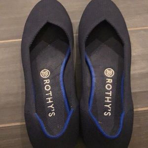 Navy Rothy’s flats, size 9.5